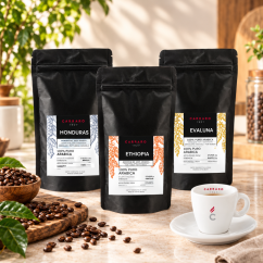 Degustační sada - SINGLE ORIGIN, zrnková káva 3x150g