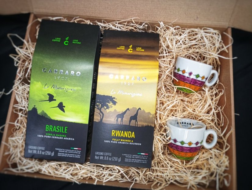 Dárkový balíček, single origin, Rwanda + Brasilie