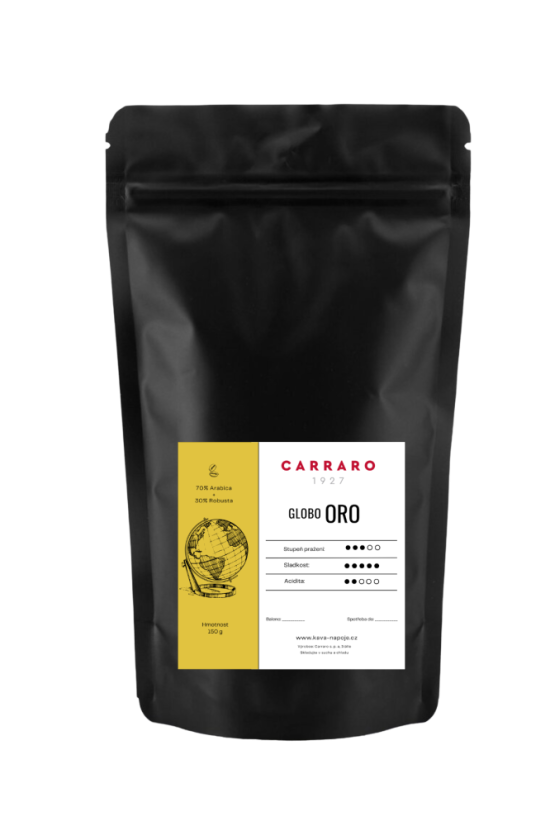 Degustační sada zrnkové kávy, řada GLOBO, 3x 150g - Barva obalu: Černá